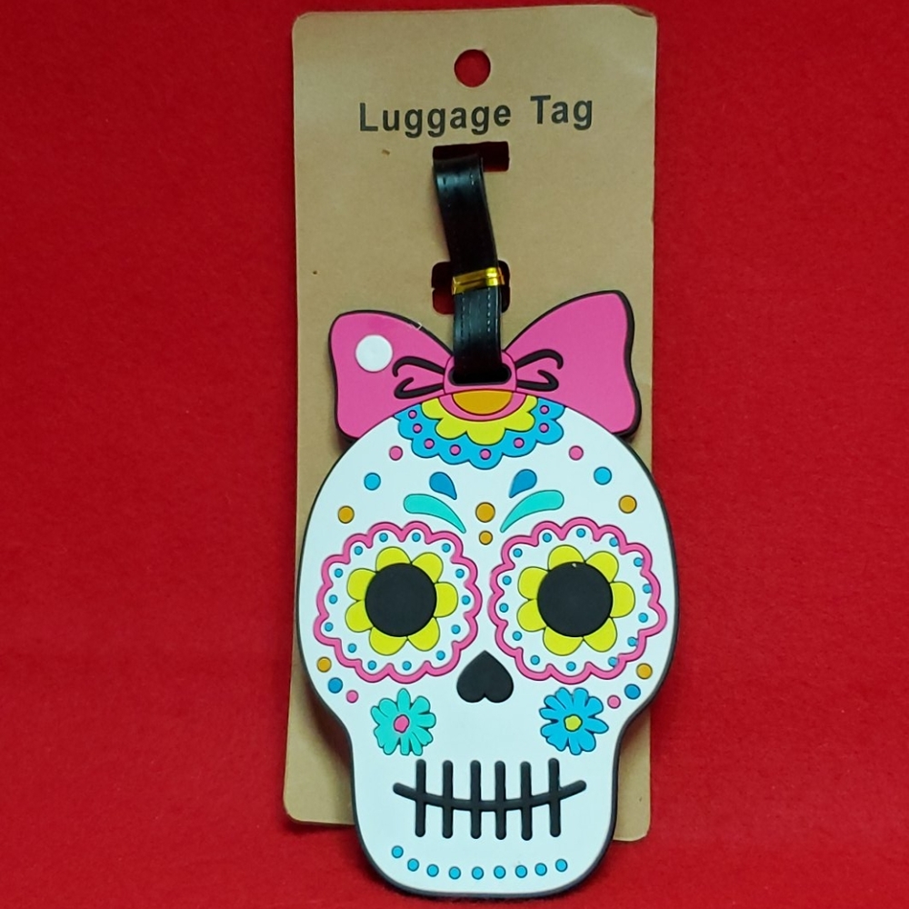 Female skull luggage tag - Picture 1 of 3